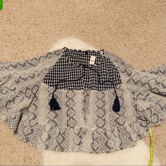 NWT Anthropologie gingham eyelet kimono - Picture 5 of 8